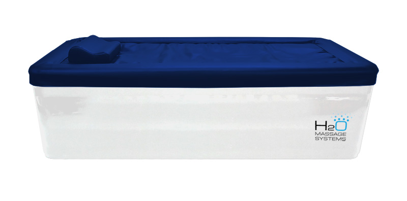 White Bed Dark Blue Top